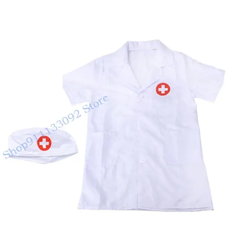 زي طبيب H9ED للأطفال والبنات والأولاد، مجموعة ملابس لعب دور الطبيب في الهالوين #2