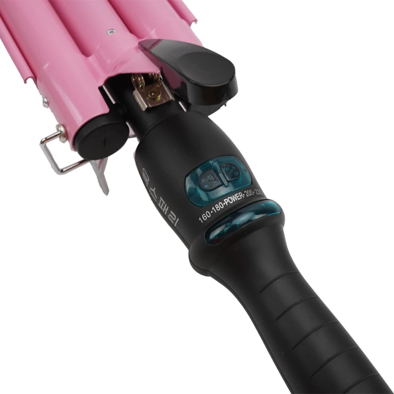 Stylish water ripple, constant temperature rapid heating hot sale multi-model black pink optional curling iron