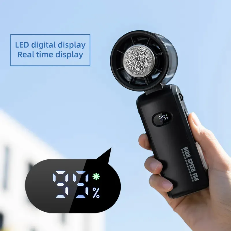 مروحة تبريد هواء كهربائية صغيرة محمولة قابلة لإعادة الشحن، سهلة الاستخدام، قوية، ستبليس، بطارية USB، مراوح محمولة باليد، ضغط بارد
