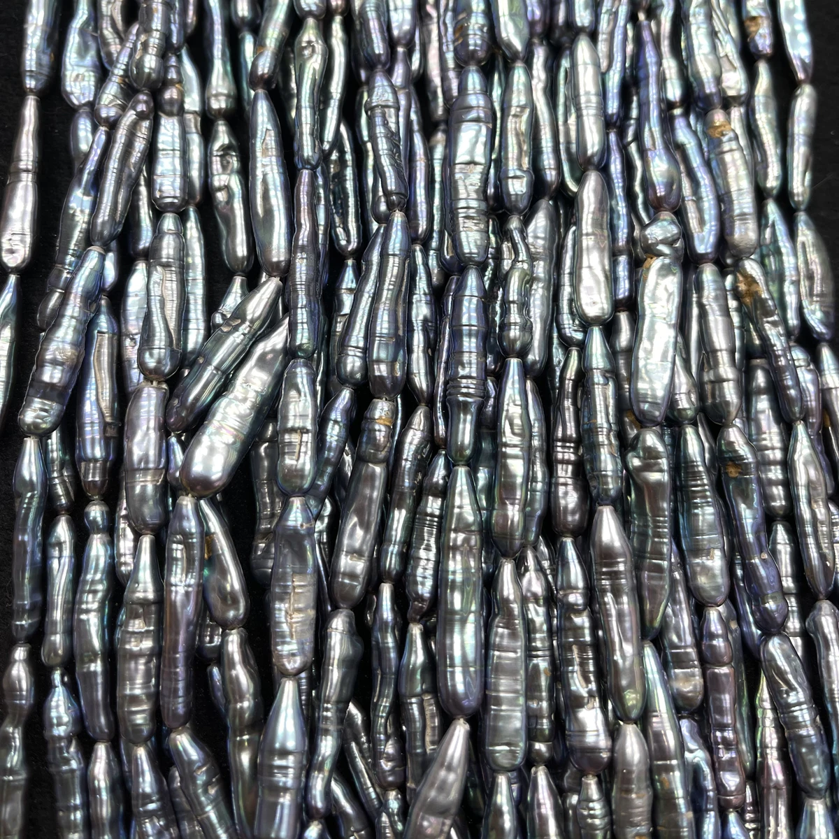 

6x25-7x30mm Natural Freshwater Pearl Blue-Purple Toothpick Bead Baroque Jewelry Making DIY Necklace Earrings Bracelet Accessory