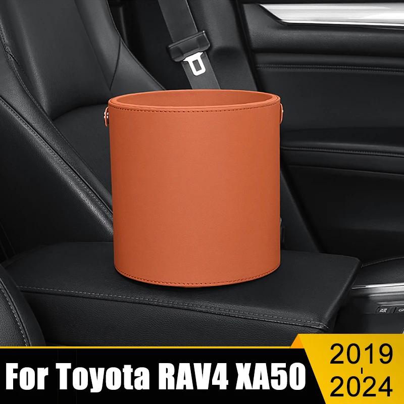 

For Toyota RAV4 2019 2020 2021 2022 2023 RAV 4 XA50 Hybrid Universal Portable Car Circular Trash Can Garbage Pocket Sundries Bin