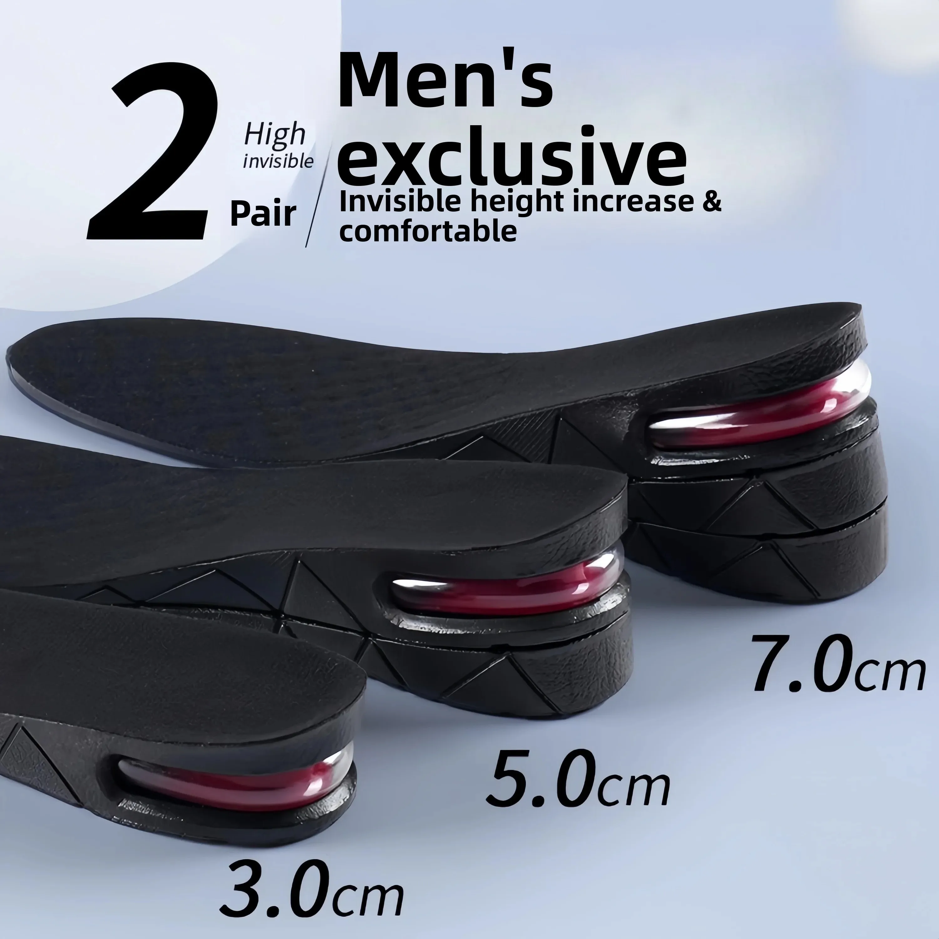 

Men's Invisible Heightening Shoe Inserts Comfortable Leather Shoes 10cm 5cm Extra Height Pads for Men's Footwear