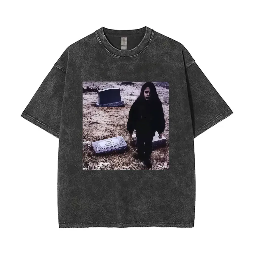 

Vintage Washed Crystal Castles Music Album II Cover Graphic Print T Shirt Men Women Rock Gothic Punk Oversized Tshirt Streetwear