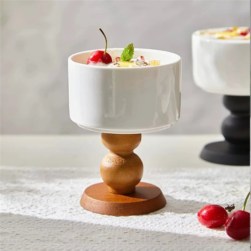 

ABLA- Dessert Bowls Retro Goblet French Ice Cream Cup Pudding Dessert Bowl Elegant Design For Parties