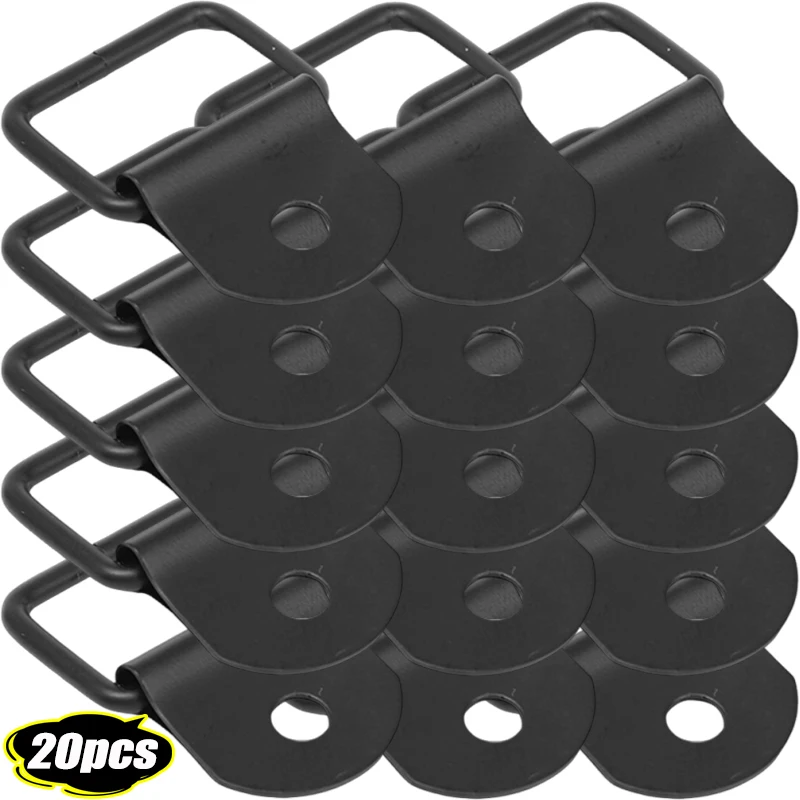 Gancho de tracción de anillo en D de alta resistencia, anclaje de amarre de remolque de acero inoxidable, soporte multiusos cerrado para coche y camión de carga seguro negro