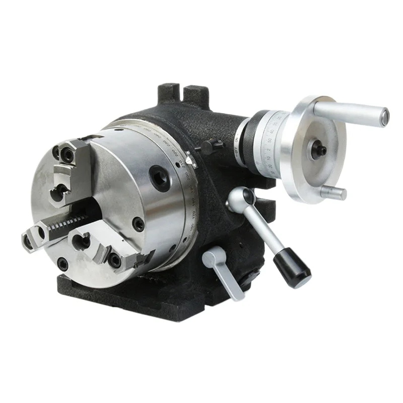 Milling machine indexing head through hole 63mm, simple three jaw chuck rotation, vertical and horizontal dual-use CS-6