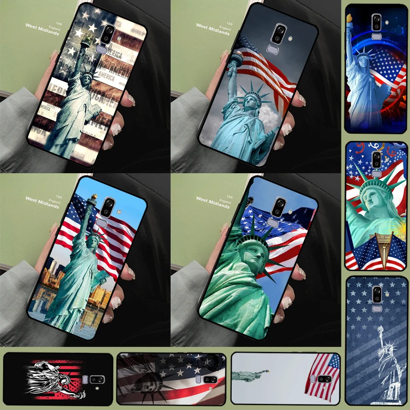 America Flag Statue of Liberty Case For Samsung Galaxy J8 2018 A7 A9 A6 A8 J4 J6 Plus J1 A3 A5 2016 J3 J5 J7 2017 Cover