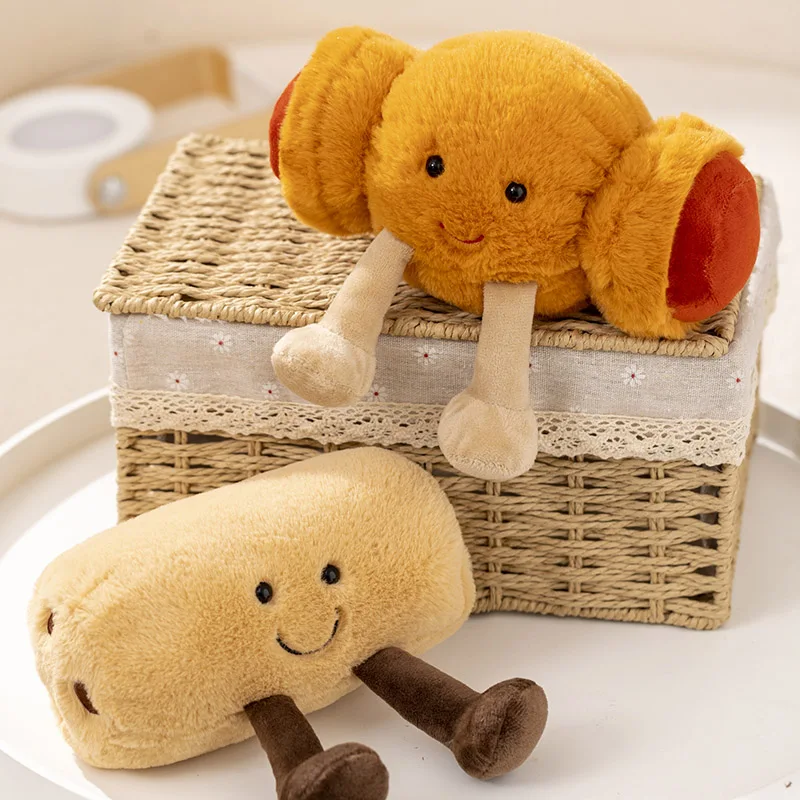 Cute Cartoon Breakfast Series Deep-Fried Dough Sticks/Cookie Bread/Sausage Bag Kawaii Plush Toys Children's Handmade Doll Gifts view 4