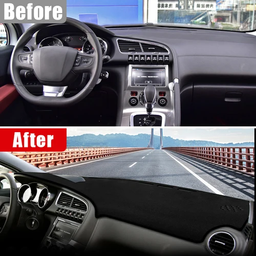 Imagen 2 del producto Para Peugeot 3008 GT 2008 2009 2010 2011 2012 2013 2014 2015 3008GT cubierta de salpicadero de coche parasol accesorios de alfombrilla antideslizante