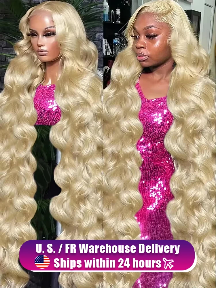

250% 613 Body Wave Lace Frontal Wig 30 40 Inch 13x6 Colored Blonde Hd Lace Front Human Hair Preplucked Brazilian Wigs For Women