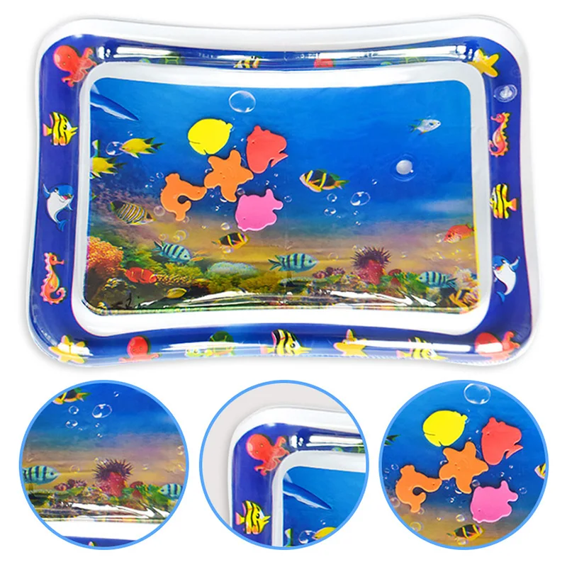 1pc Tropical Fish Inflatable PVC Playing Mat Baby Play Water Mat Toddler Pad Kids Early Education Activity Toys Mat Cushion Gift