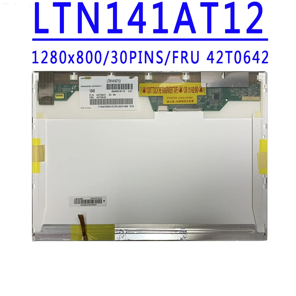 FRU 42T0642 14.1inch 1280*800 TN 30Pins LVDS 60HZ LCD screen LTN141AT12 LP141WX5 TLP2 B141EW05 V.3 For Lenovo ThinkPad T400 R400