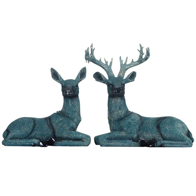 YY Pair of Deer Decoration European Creative Home Living Room Entrance TV Cabinet