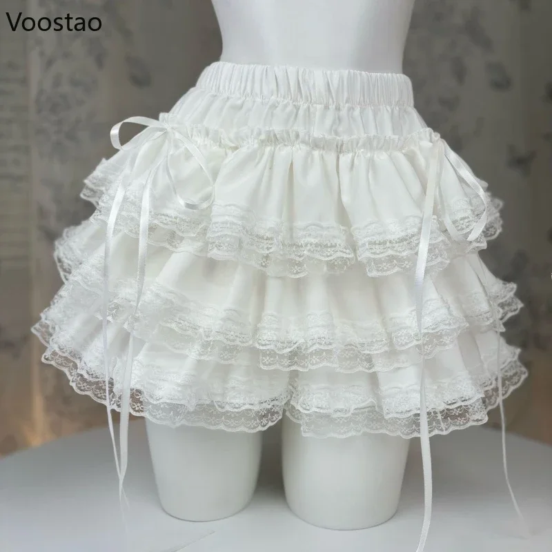 

Японская юбка принцессы в стиле кавайной Лолиты, женская мини-юбка с милой лентой и кружевом с оборками, вечерние мини-юбки в Корейском стиле Y2k Fairy Faldas Mujer