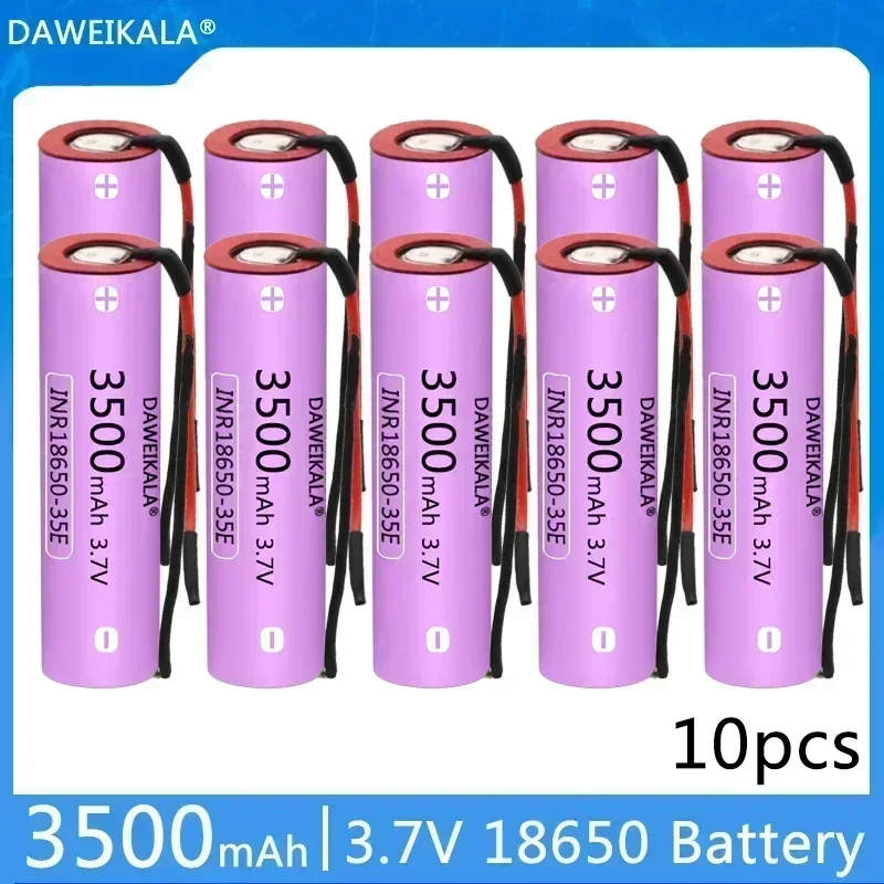 

4-40PCS,High quality power battery,18650 li-ion battery 3500mAh rechargeable battery 3.7VINR18650 35E+DIY wir