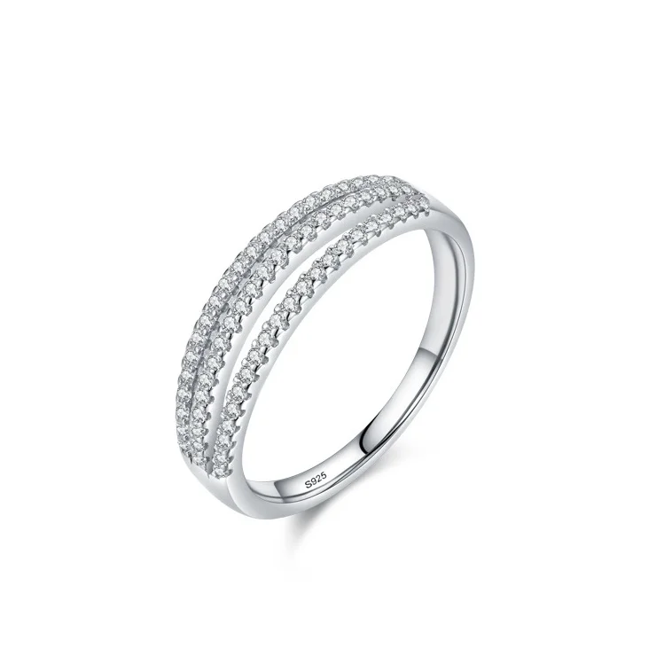 

S925 Sterling Silver Ring Female European American Ins Luxury Fashion Wedding Engagement Jewelry