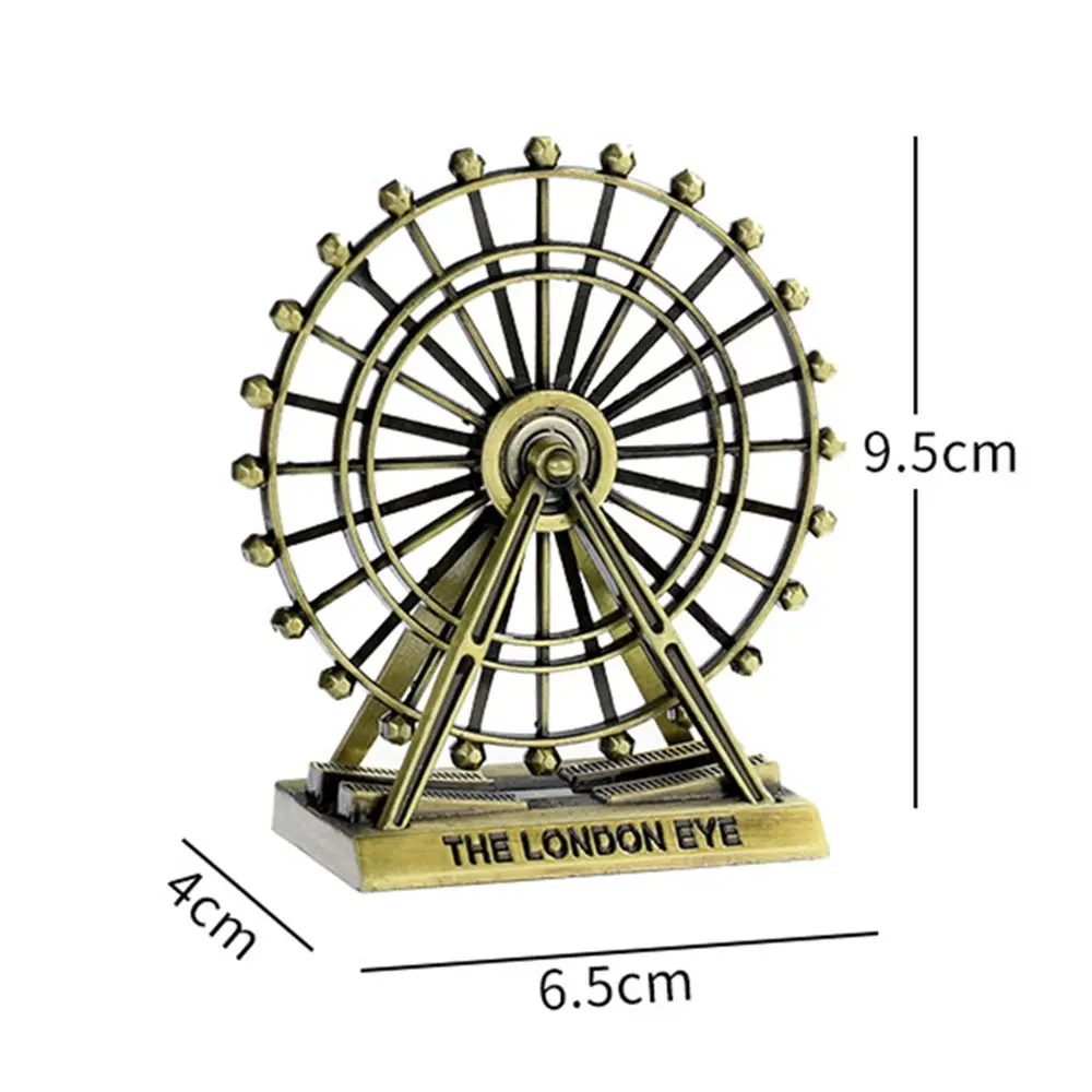 Ferris Wheel Modelo Rotatable Art Estatueta, Artesanato Retro, London Eye Ornamento, Creative Desktop Acessórios