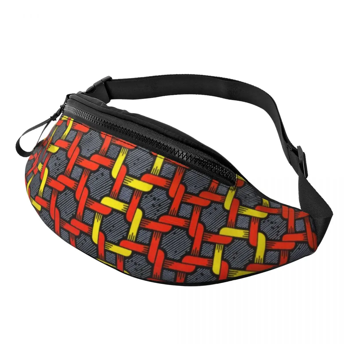 Geometric African Ethnic Tribal Ankara Pattern Fanny Bag Customized Crossbody Waist Pack Men Women Traveling Phone Money Pouch