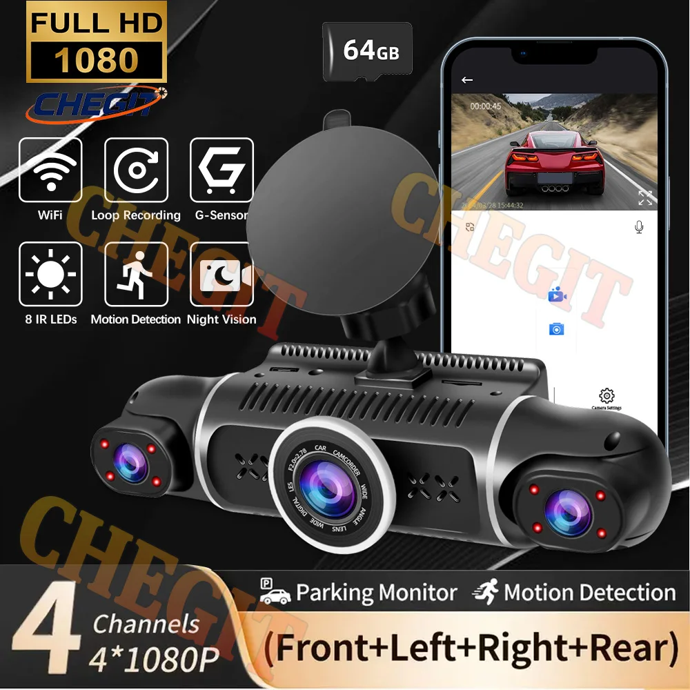 4*1080P 4Camera Car…