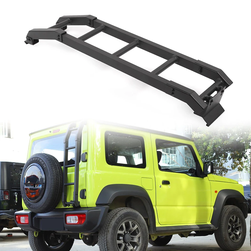 Fit For Jimny Rear Door Ladder Aluminum Alloy   Black Tail  