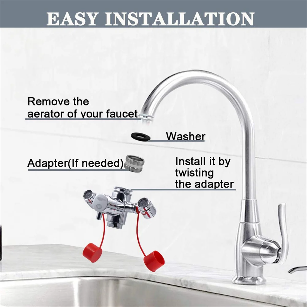 Faucet Mounted Eyewash Station with Cover,Reliable First-AID Emergency Eye Wash Unit for Sink Attachment for Lab,Factory HOT