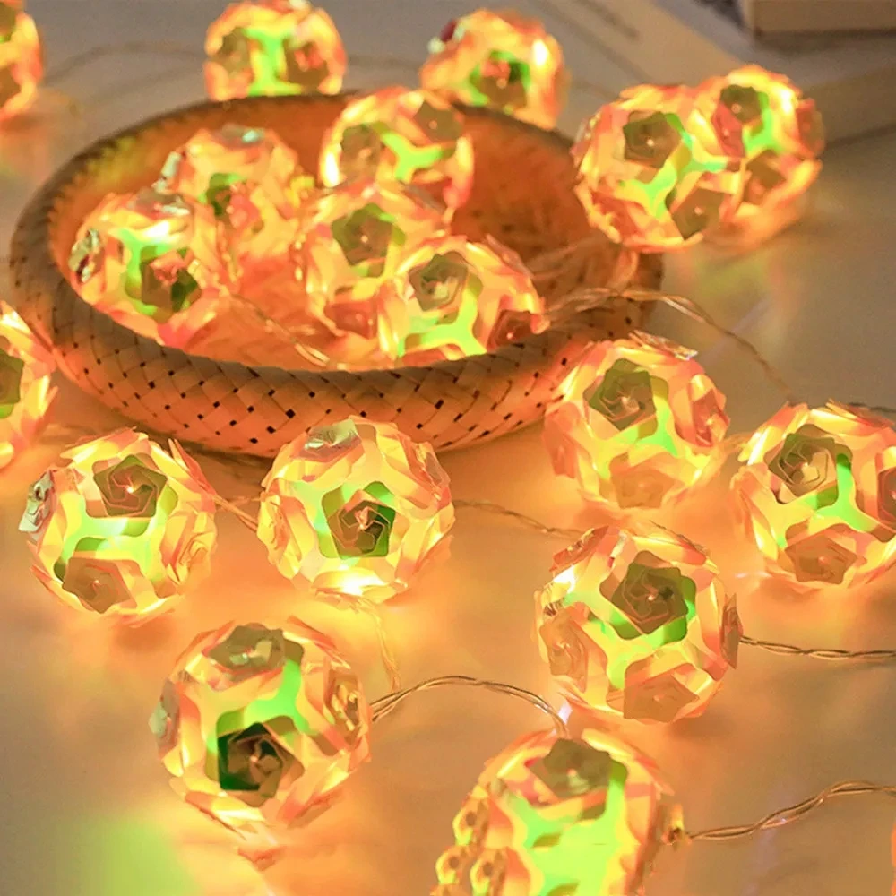 1.5M/3M/6M USB/Battery Powered Flower String Lights Creative Laser Ball Lamp Fairy Lights Wedding Christmas Home Garden Decor