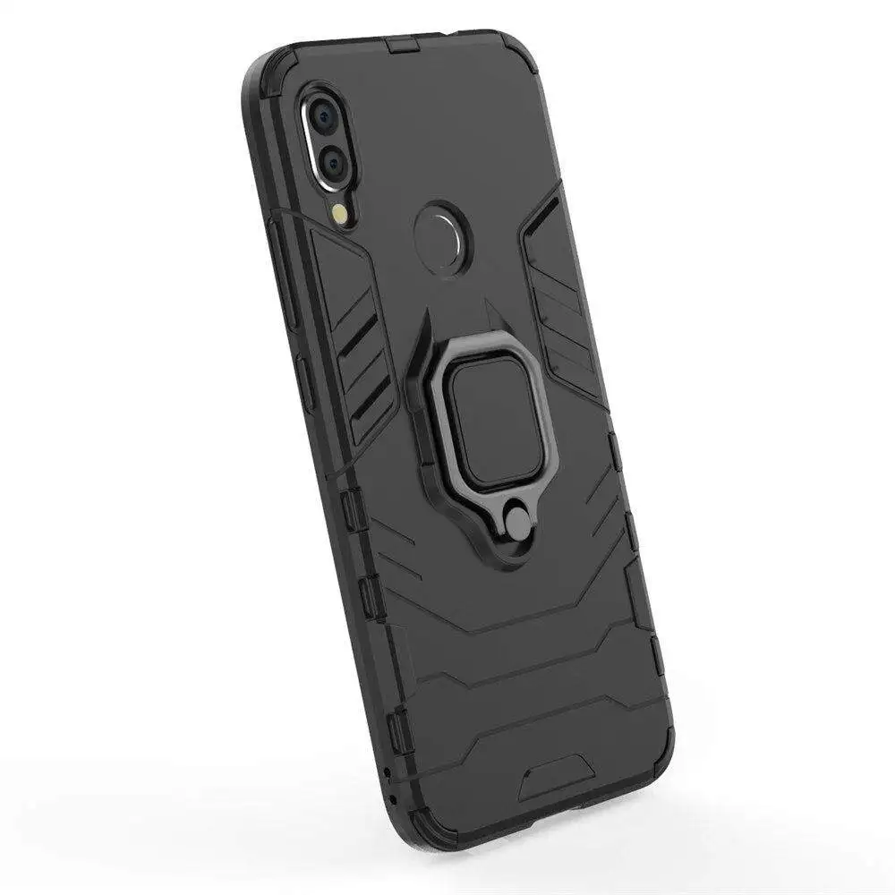 Linkee чехол для телефона Samsung Galaxy A40, Силиконовый ТПУ и жесткий поликарбонатный роскошный бронированный противоударный металлический чехол с кольцом-держателем