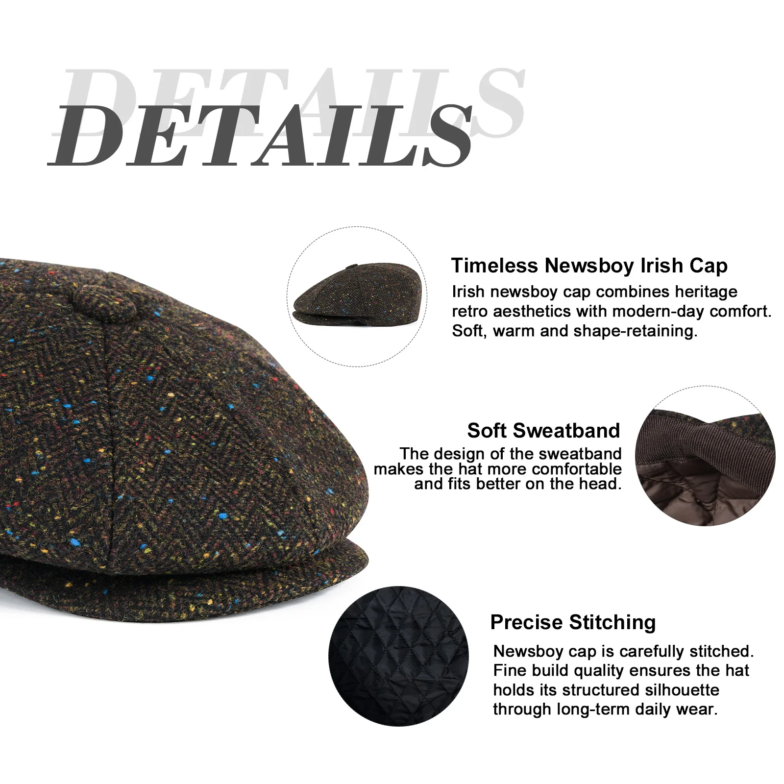 Мужская кепка-газетчица FEINIO – обзор и цена Newsboy Cap Ivy