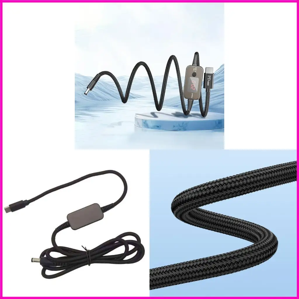 Tipe Tipe C ke DC5525 Cable Cable Cable Compatibles Modems Notebook dan 5A Perangkat Kuat