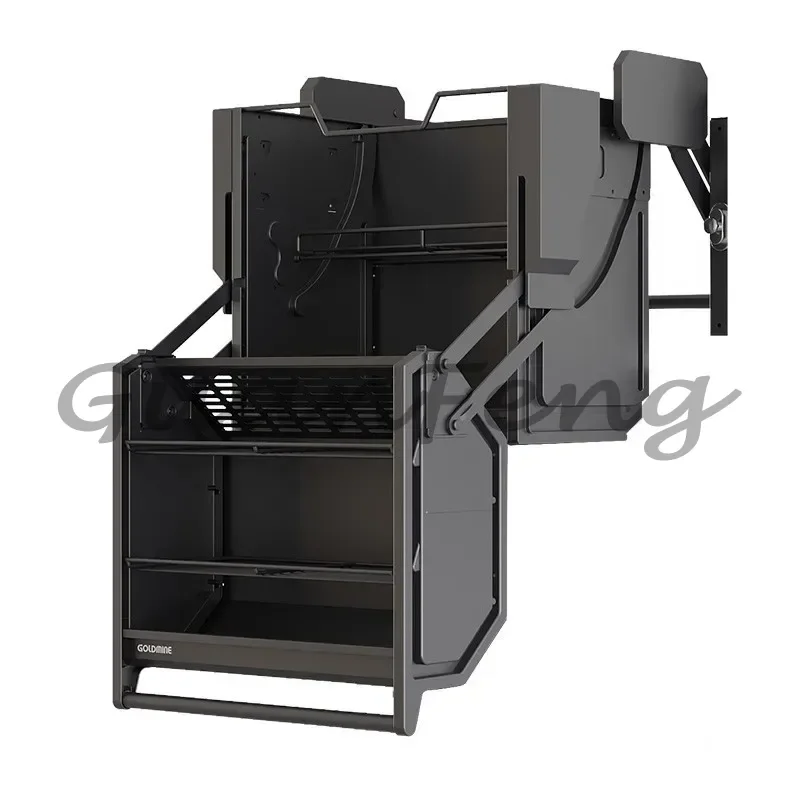 Pull Down Lifting Basket Double 2-Tier, Lift Down Storage Organizer for Kitchen Upper Cabinet