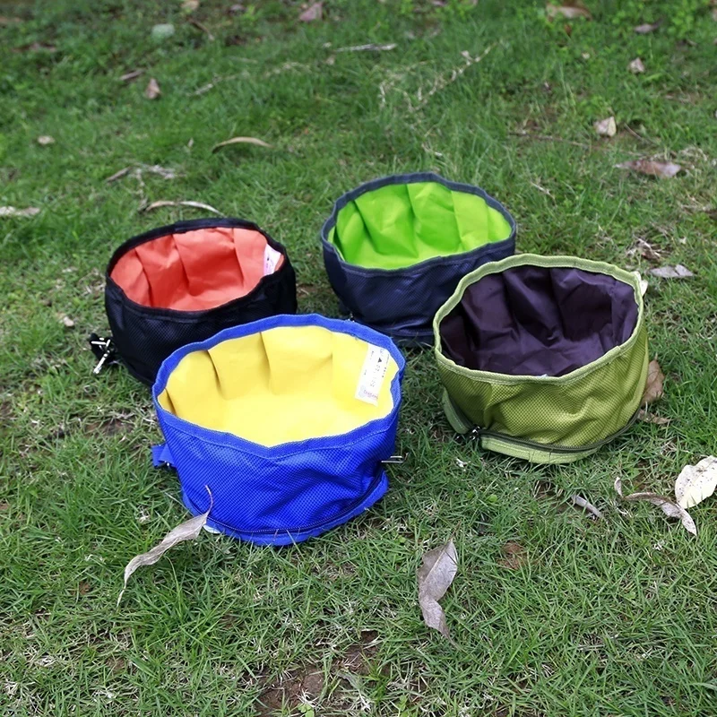 1100ML Big Volume Dog Drinking Container Foldable Dog Water Bowl Food Storage Bag Outdoor Hiking Travel Folding Pet Bowl