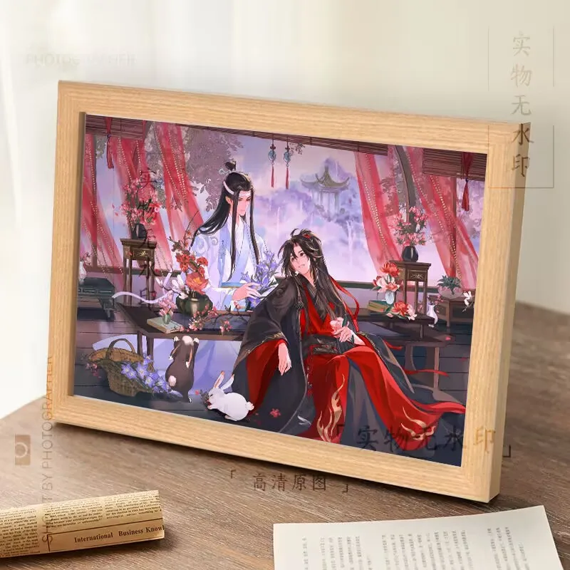 "Modao Ancestor" 주변 사진 프레임 Wei Wuxian LAN Wangji를 위한 간단한 고대 스타일 디스플레이 스탠드 및 장식 항목