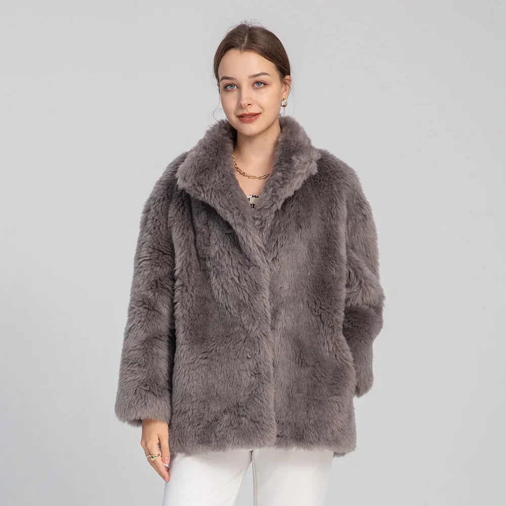 2023 Nieuwe Vrouwen Echte Wollen Jassen Winter Mode Shearling Jassen Dame Lamsbont Kleding Van Topkwaliteit 100% Wol