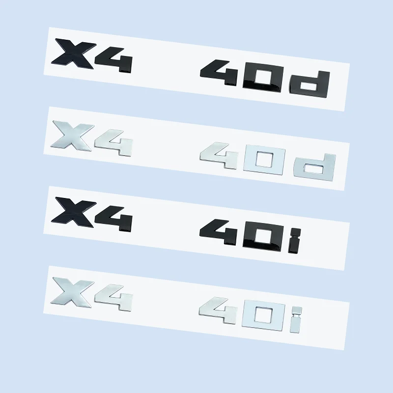 Chrome Black 3D Numbers M X4M40i X4M40d X4M50d X4 M40d M40i ABS Emblem for BMW X4 Series F26 G02 Car Trunk Badge Logo Sticker
