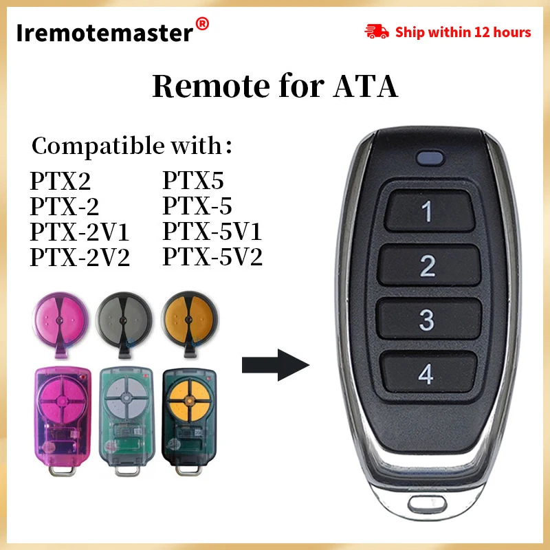 

Programming ATA PTX5 PTX-5v1Garage Door Remote Control Duplicator 433.92MHz Garage Door Command Opener Key