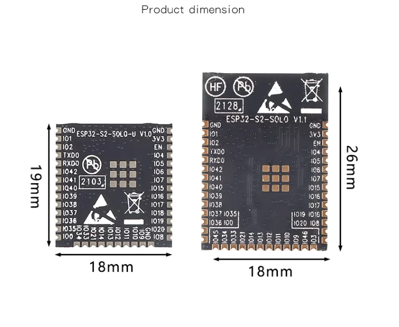 (1pcs) ESP32-S2-SOLO-U (4MB) Single-core 32-bit Wi-Fi MCU Module