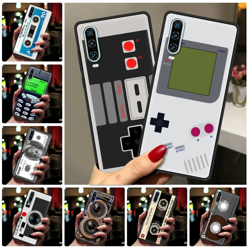 Vintage Tape Camera Gameboy Phone Case For Huawei P50 P40 P30 Lite E P20 Pro Y9 Y7 Y6 2019 P Smart 2021 Z Y6p Y7a Y9s Cover Soft