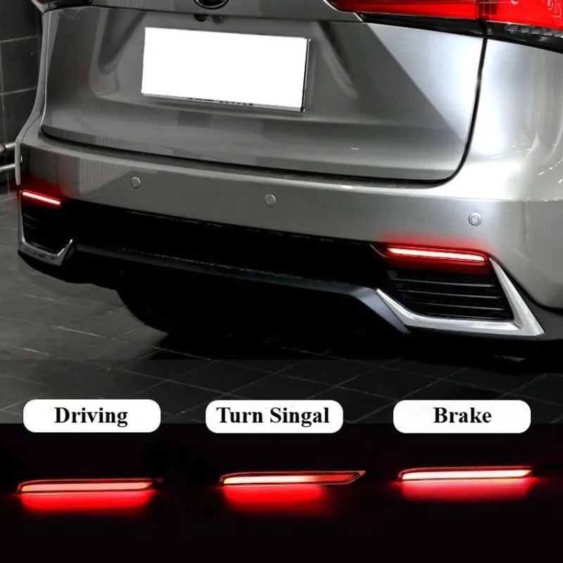 

For Lexus NX200 Car Led Rear Bumper Light Reflector Dynamic Turn Signal Highlight COB Brake Light DRL Driving Lights Accessories