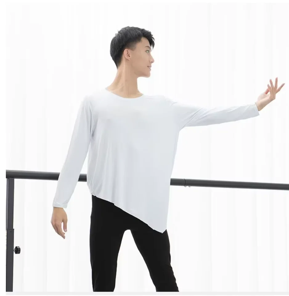 1pcs/lot man casual  irregular Tops Latin dance Tops modern Dance Loose Male dancing tops