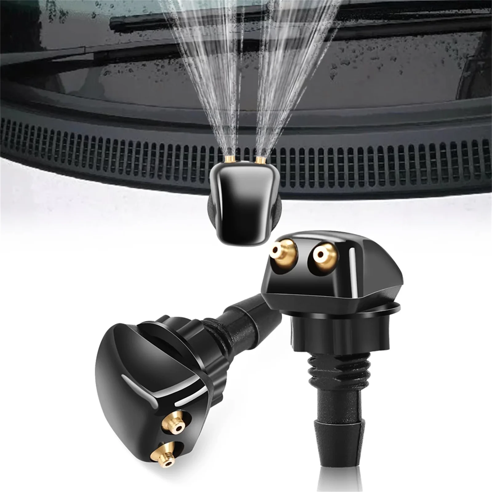 2Pcs/Set Car Universal Front Windshield Washer Wiper Nozzle Jet Sprayer Sprinkler Water Spout Outlet Adjustment Auto Accessories