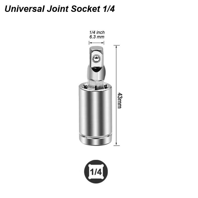 Universal Joint Schwenk Buchse Adapter Platz U-Gelenk Stick Konverter 1/4 3/8 1/2 Kopf Chrom Vanadium Stahl Auto reparatur Auto Werkzeug