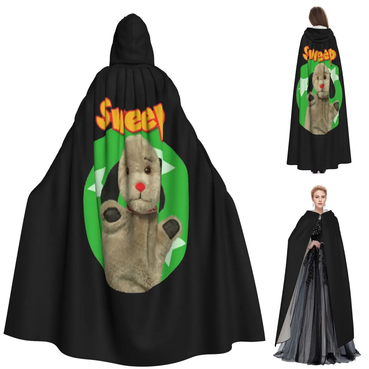 

Длинный плащ с капюшоном «Санти и развертки», средневековый костюм ведьмы, накидка для косплея, накидка на Хэллоуин, вампир, для взрослых, унисекс