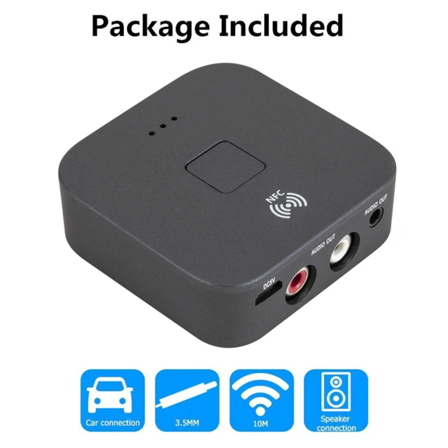 Bluetooth 5.0 RCA Audio Receiver AptX Le 3.5mm AUX Jack Music Wireless Bluetooth Adapter With NFC for Car TV Computer Speakers