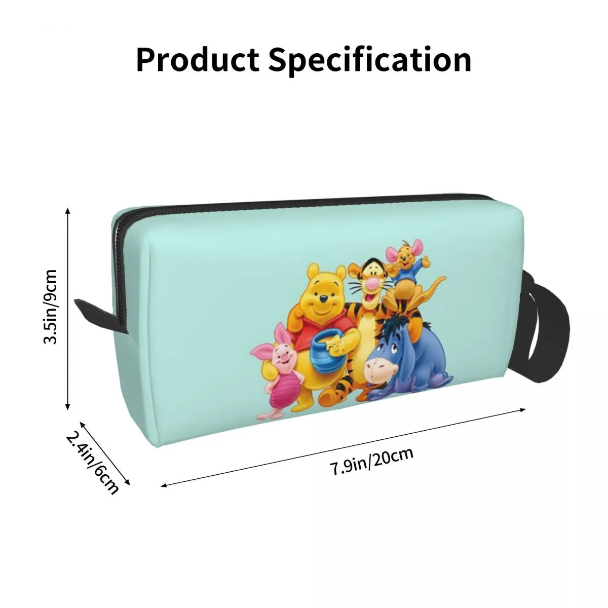 Custom Cartoon Winnie The Pooh Cosmetic Bag Women Fashion Large Capacity Makeup Case Beauty Storage borse da toilette