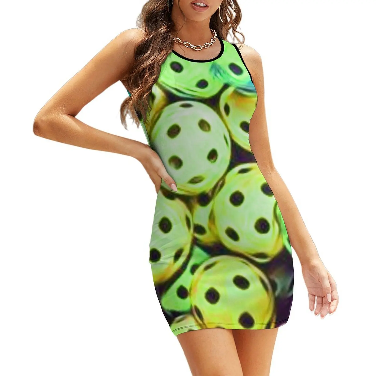 

Pickleball Yellow Balls Sport Fun Sleeveless Sundress dresses for womens 2025 dresses korean style women evening dress