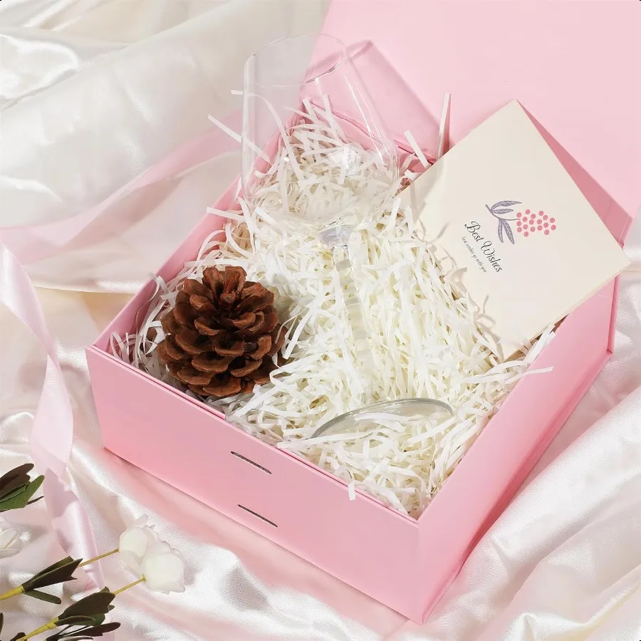 Caixa de presente rosa 6x6x3 polegadas caixas de presente com tampas para presentes com fecho magnético e fita para armazenamento de casamento aniversário
