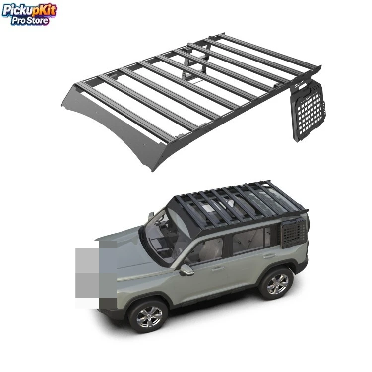 

Heavy-Duty Aluminum Roof Rack + Magnetic Side Ladder + Armor Window Cover for Raptor 4x4