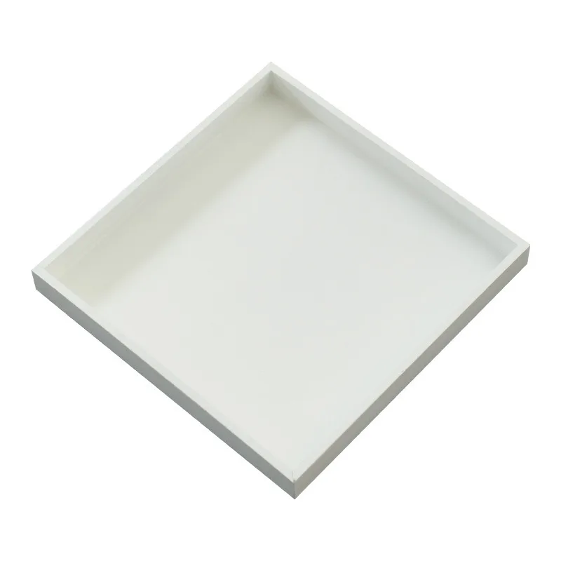 Modern minimalist zakka grocery wooden desktop cosmetics postcard storage box, white solid wood storage plate