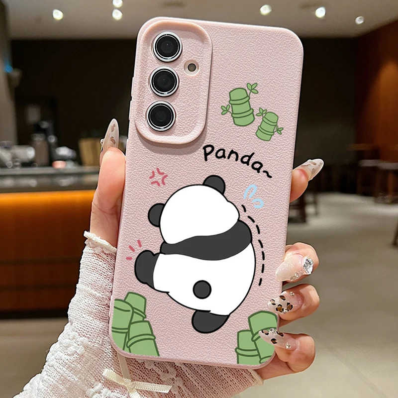 Headless Panda Case For Samsung Galaxy A55 A35 A25 A15 S24 S23 S22 Ultra S21 S20 FE A16 A52 A53 A14 A34 A54 5G Silicone Cover