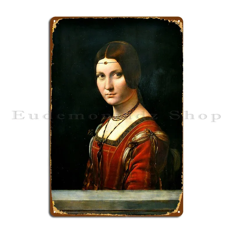 Leonardo Da Vinci Louvre 1490 Renaissance Period Metal Sign Club Kitchen Customize Designer Club Tin Sign Poster